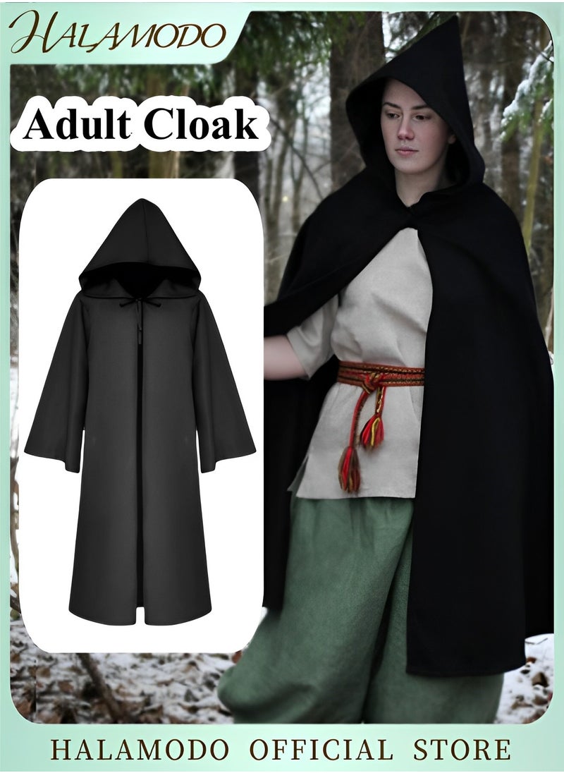 Men's Star Wars Cape Hooded Robe Cloak Knight Fancy Cool Cosplay Costume Full Length Hooded Cloak Cosplay Party Cloak