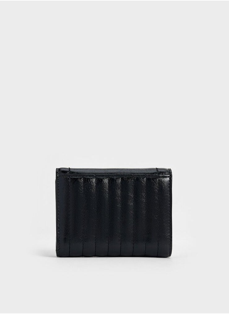 Donna Crinkle-Effect Wallet - Black