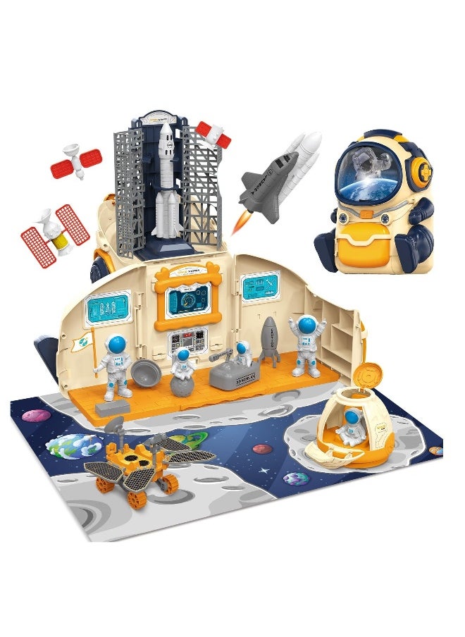 Space Exploration Toy Set - Includes Spaceship, Astronaut Figures, Rover, Station, Capsule & Shuttle with Lights & Sounds, Astronaut Toys Kid Ideal for 3-8 Year Old Boys