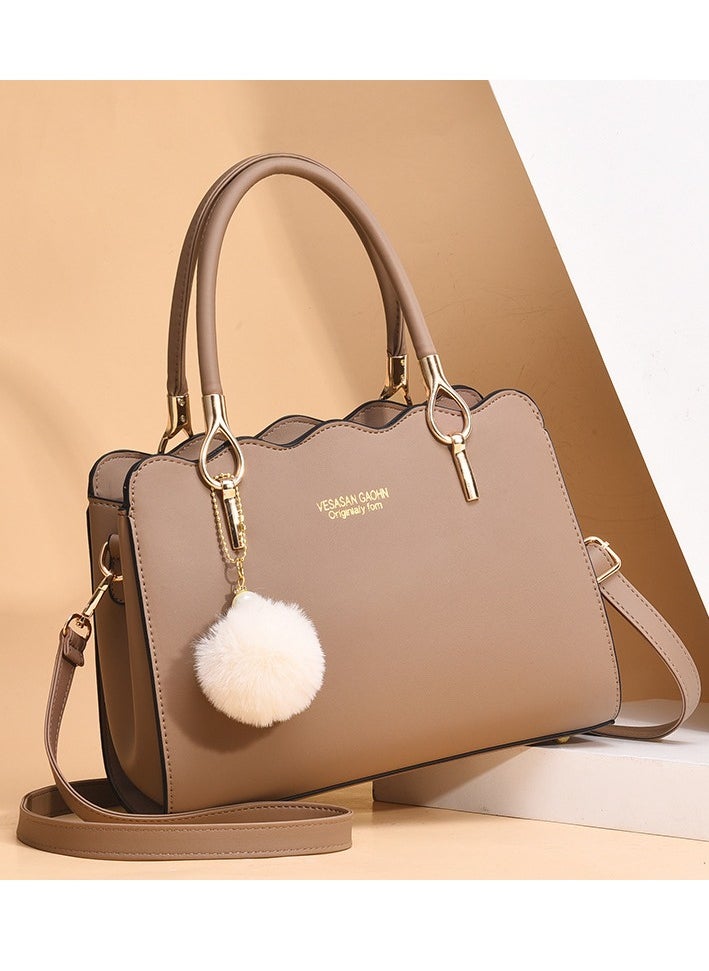 Women's Fashion Handbag Faux Leather Crossbody Bag For Women Large Capacity Bow Trim Tote Bags Top Handle Satchel Fashionable Travel Shoulder Bag For Ladies