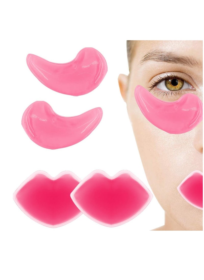 Lip ＆ Eye ice Packs, Gel Eye Pad Cold Eye Mask Hot Cold Compress Reusable Gel Eye Pads Treat Eye Swelling