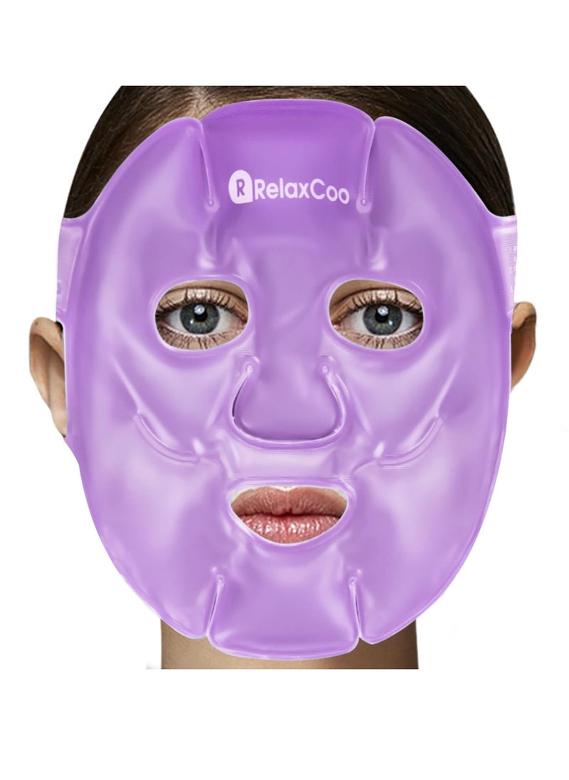 Cold Face Eye Mask Ice Pack Reduce Face Puff,Dark Circles,Gel Hot Cold Compress,Face SPA for Woman Sleeping, Pressure, Headaches, Skin Care， Purple