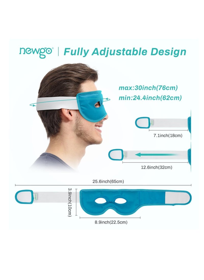 NEWGO Gel Eye Mask Reusable Cooling Eye Mak with Eye Holes, Cold Eye Mask Eye Ice Pack for Women Men, Cold Eye Compress for Puffy Eyes, Headache, Stress Relief, Dry Eyes Dark Circles (Blue)