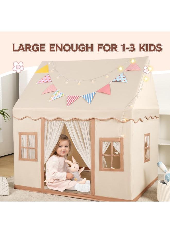 Large Kids Tent House Indoor,Toddler Play Tent With Birthday Party Decoration,Indoor Outdoor Play House For Baby Princess Castle Tent Kids Indoor Room Toys For Boys Girls Age 3-10 Years Old