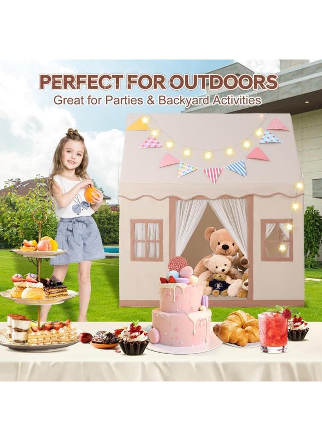 Large Kids Tent House Indoor,Toddler Play Tent With Birthday Party Decoration,Indoor Outdoor Play House For Baby Princess Castle Tent Kids Indoor Room Toys For Boys Girls Age 3-10 Years Old