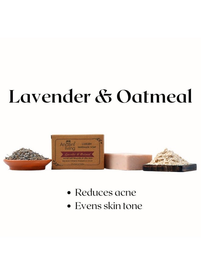 Lavender & Oatmeal Luxury Handmade Soap -100 Gm - (Set Of 2) Organic Anti-Ageing Hydrating And Moisturizing Bathing Bar Best For Skin Inflammation