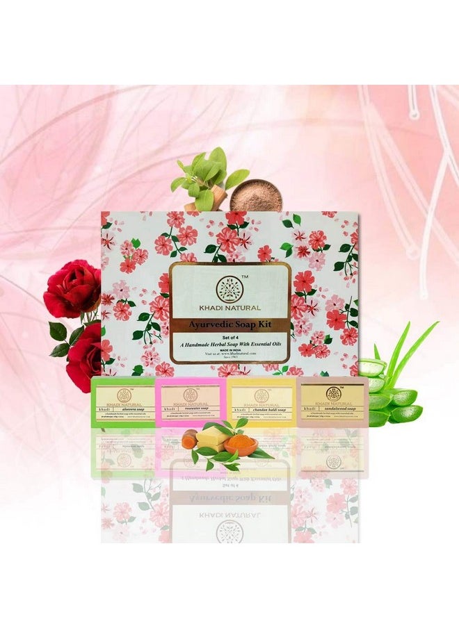 Soap Kit| Assorted Handmade Soaps | Natural Bathing Soap | Handmade Soap With Essential Oils | Moisturizing Soap For Body | Suitable For All Skin Types | Pack Of 4