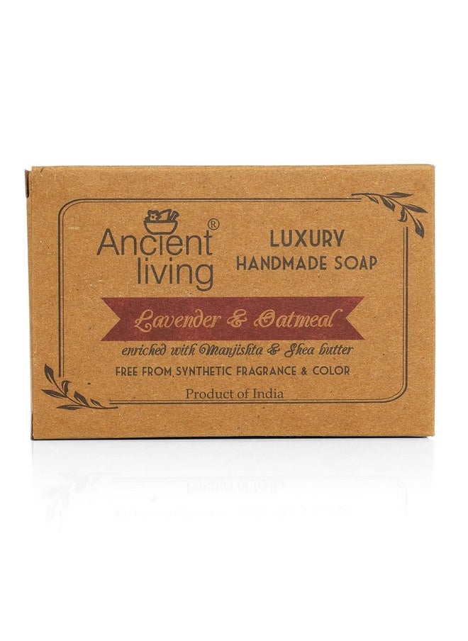 Lavender & Oatmeal Luxury Handmade Soap(Set Of 4) -100 Gm Organic Anti-Ageing Hydrating And Moisturizing Bathing Bar Best For Skin Inflammation