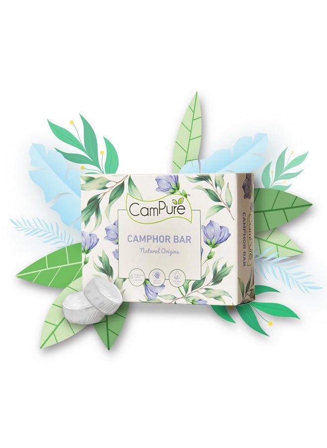 Campure Camphor Soap 75G (Pack Of 4) - 100% Organic | Eliminates Germs | Safe For Children | Keeps Skin Hydrated | Paraben Free