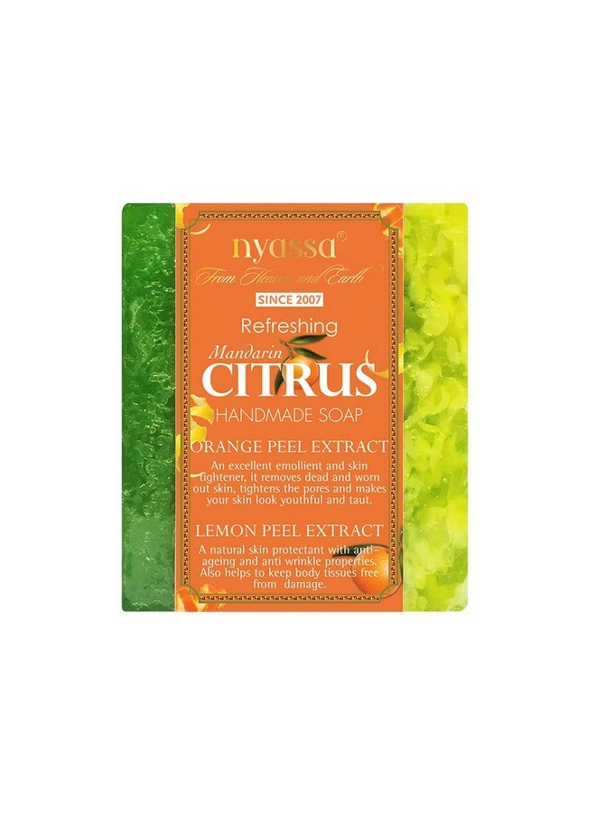 Luxurious Mandarin Citus Handmade Natural Bathing Soap-150Grm | Orange & Lemon Peel Extract | Smooth & Soft Skin | All Skin Type-150Gm