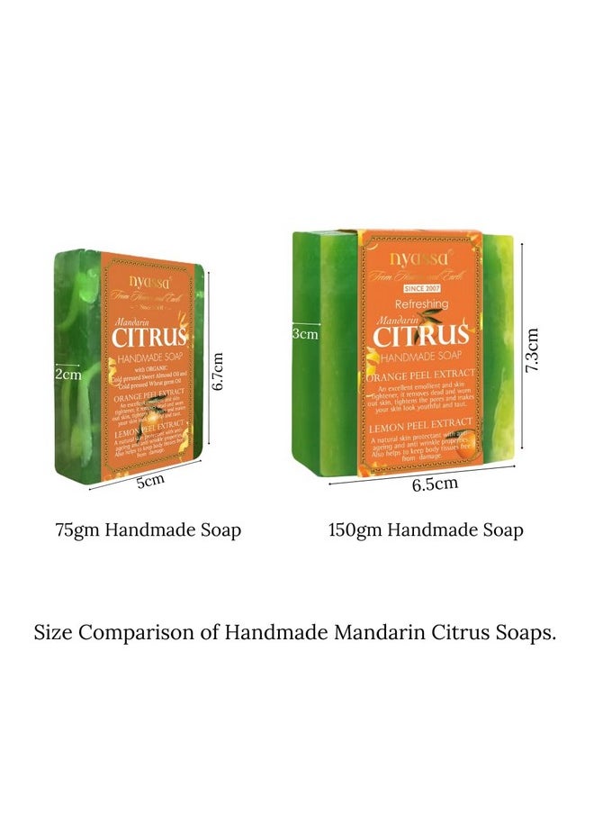 Luxurious Mandarin Citus Handmade Natural Bathing Soap-150Grm | Orange & Lemon Peel Extract | Smooth & Soft Skin | All Skin Type-150Gm