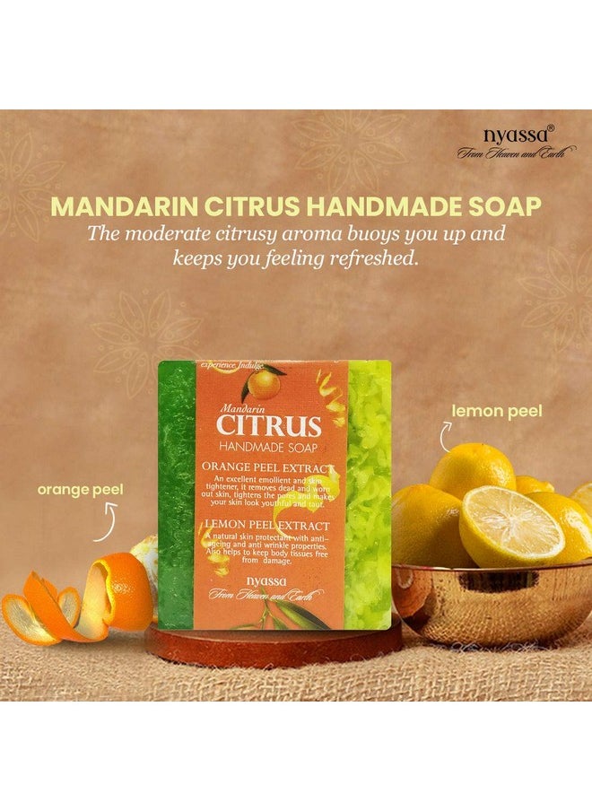 Luxurious Mandarin Citus Handmade Natural Bathing Soap-150Grm | Orange & Lemon Peel Extract | Smooth & Soft Skin | All Skin Type-150Gm