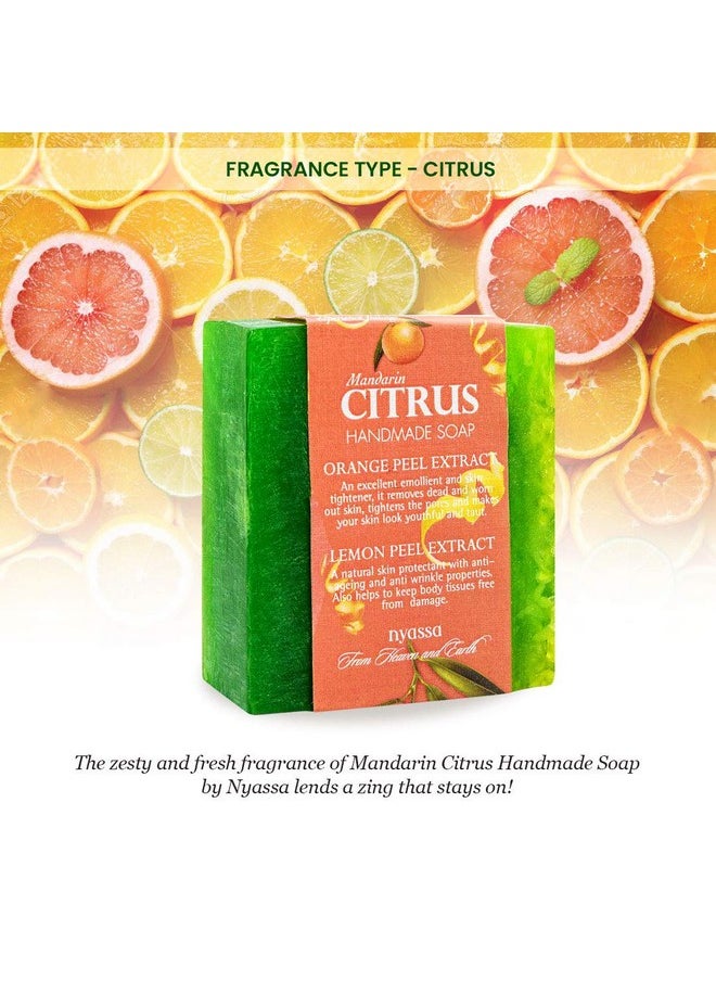 Luxurious Mandarin Citus Handmade Natural Bathing Soap-150Grm | Orange & Lemon Peel Extract | Smooth & Soft Skin | All Skin Type-150Gm