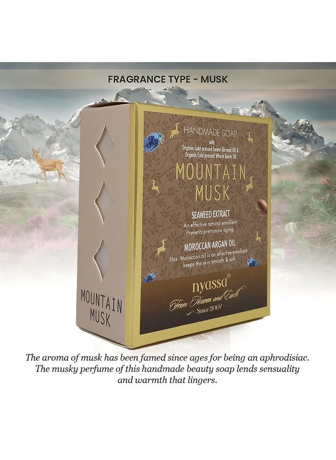 Mountain Musk Natural Bathing Handmade Soap | Seaweed Extract & Moroccan Argan Oil | All Skin Type 150Gm