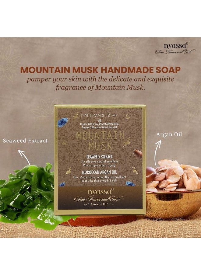 Mountain Musk Natural Bathing Handmade Soap | Seaweed Extract & Moroccan Argan Oil | All Skin Type 150Gm