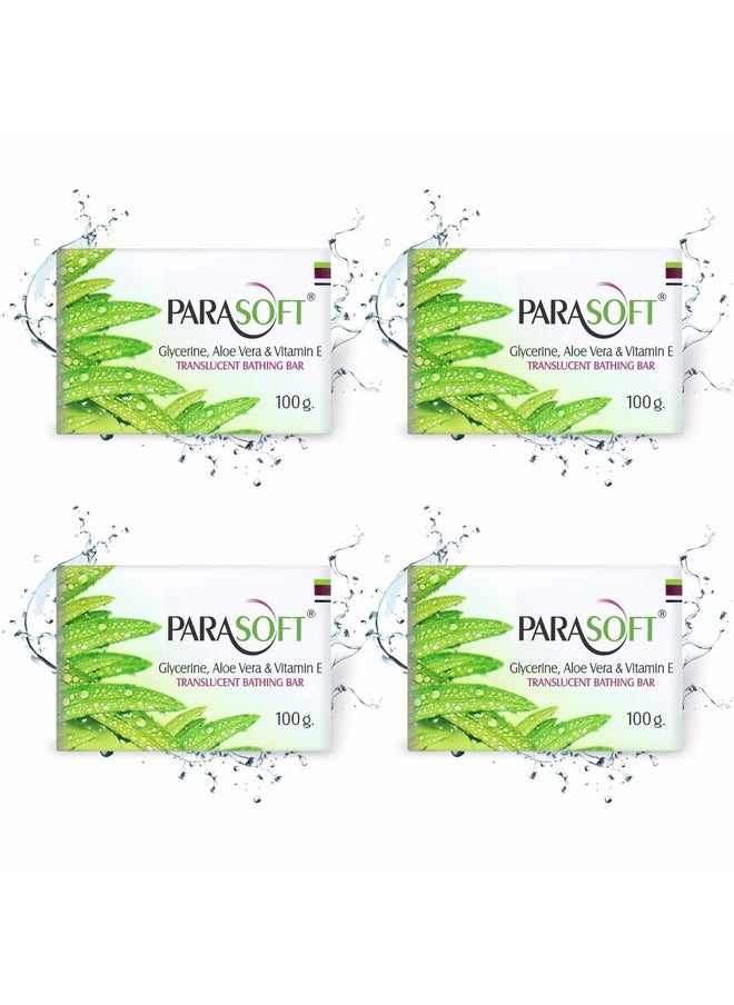 Moisturising & Nourishing Daily Bathing Bar For Dry Skin With Goodness Of Aloe Vera, Glycerine & Vitamin E | For Purification, Ideal For Sensitive Skin - 100 Gm (Pack Of 4)