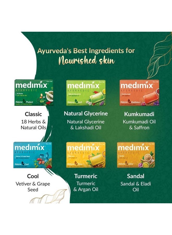 Ayurvedic Skinfit Pack - 125 G | Pack Of 6 Unique Soaps | Skin Protection | Glowing Skin | Soft Skin | Radiant Skin | Cool Skin | Ayurvedic Soap | Paraben Free | Vegan