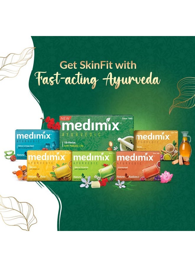 Ayurvedic Skinfit Pack - 125 G | Pack Of 6 Unique Soaps | Skin Protection | Glowing Skin | Soft Skin | Radiant Skin | Cool Skin | Ayurvedic Soap | Paraben Free | Vegan