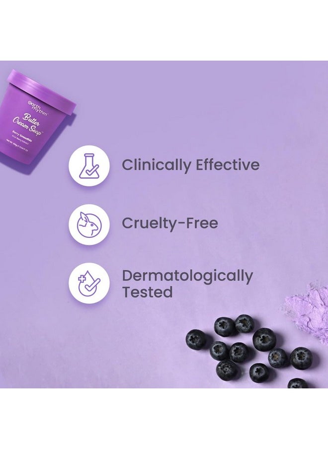 Berry Smoothie Butter Cream Soap | Body Wash | Cleanse, Moisturizes Skin, Make Skin Soft & Supple | Shea Butter, Acai Berry | Men & Women - 160G