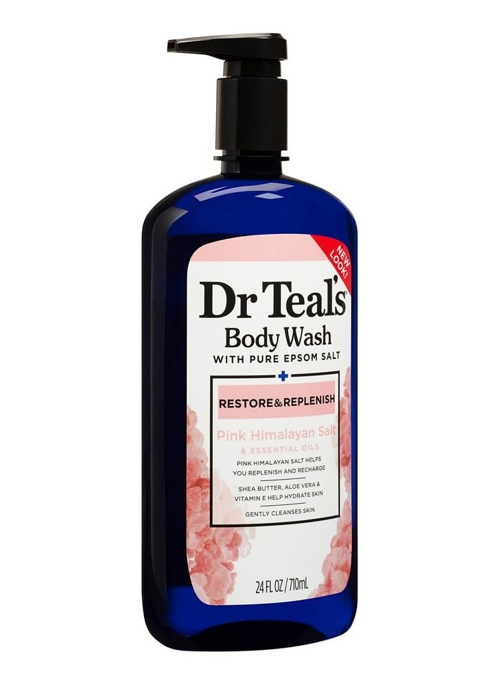 Pink Himalayan Body Wash Restore and Replenish with Pure Epsom Salt and Essential Oils 24 Fl Oz