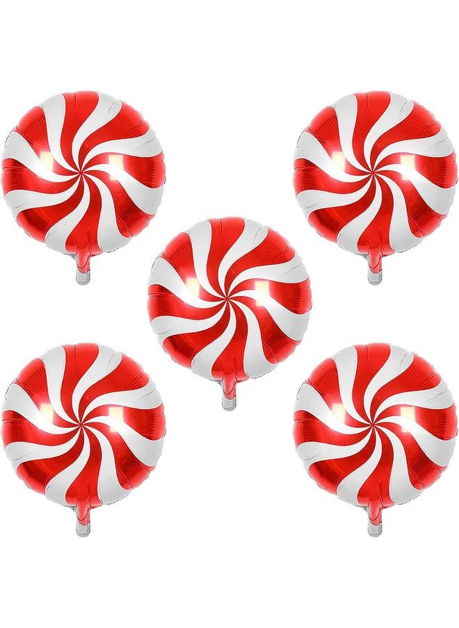 10Pcs Christmas Balloons Decorations Large Gingerbread Man Helium Balloons Red Candy Foil Mylar Balloons for Winter Themed Christmas Holiday Birthday Baby Shower Party Decorations Supplies