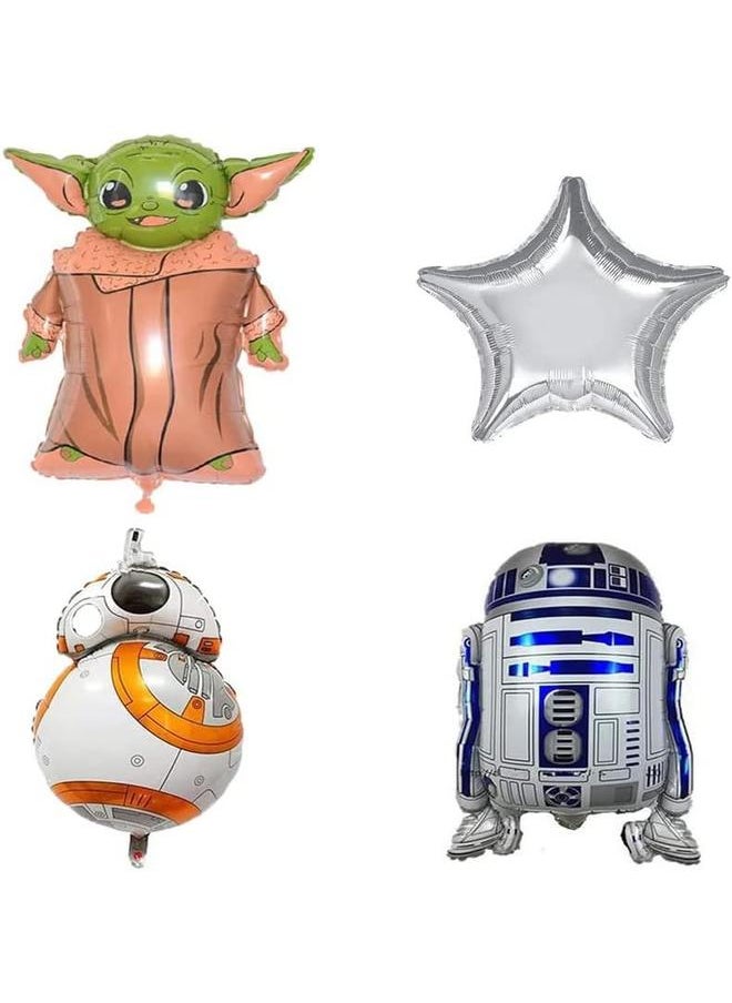 19 Pcs Star Wars Balloon Set, Baby Child Balloons,Mandalorian Theme Video Games the Child Birthday Party Foil Film Dalloon Supplies Star Wars Bouquet Decorations for Kids Boys Girls