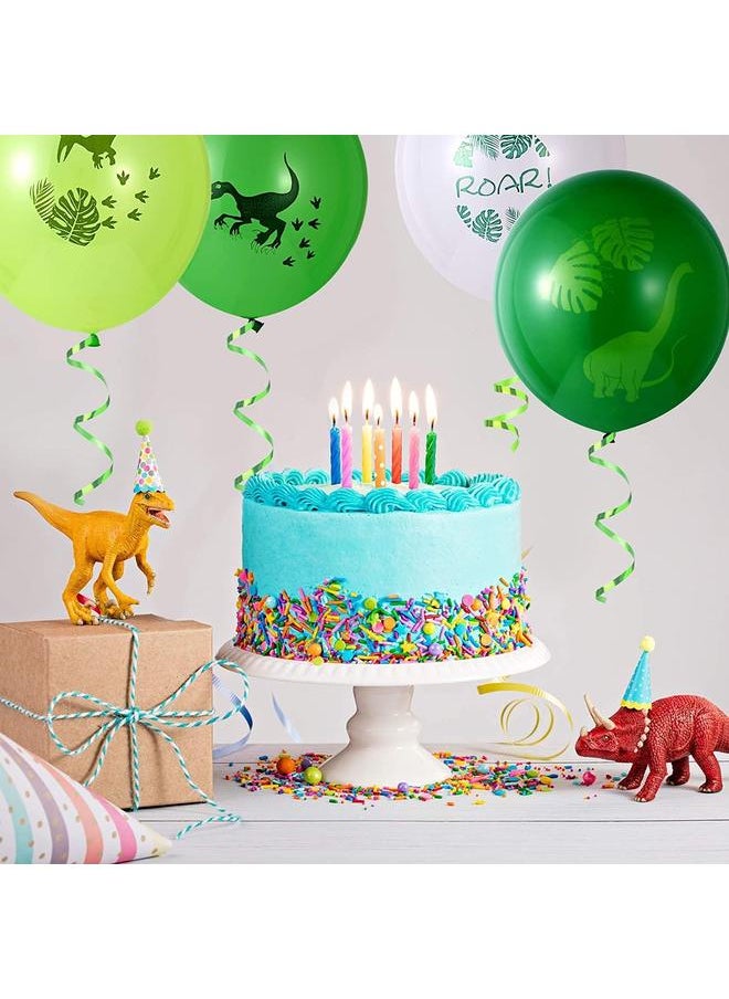 Dinosaur Birthday Party Supplies, 104 Pcs Supplies Set for Boys and Girls, Include Balloons, Banner, Tablecloth, Stickers, Hanging Swirls, Aluminum Film Cake Topper Cupcake Toppers