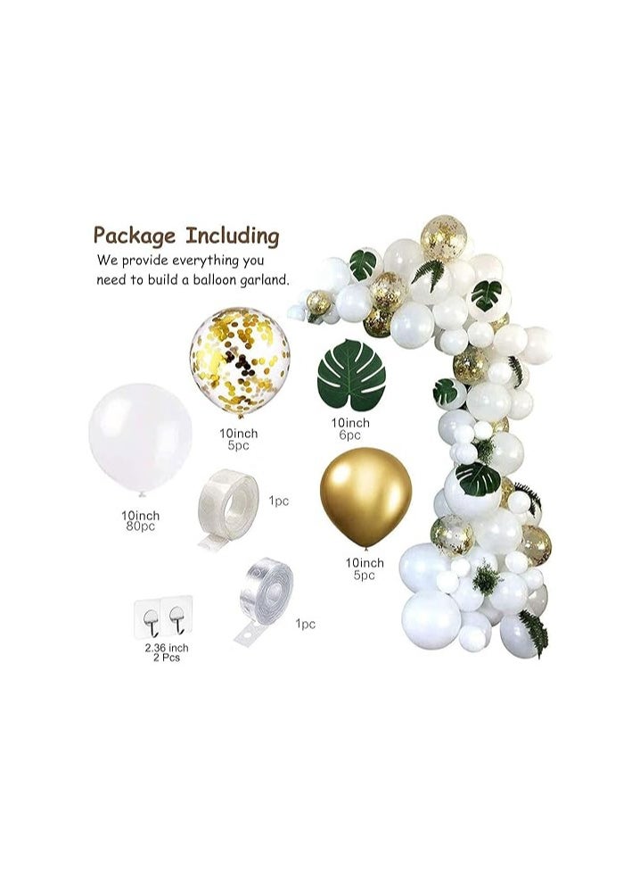 Party Propz Rubber White Balloon For Decoration- Pack Of 100 White And Gold Balloons For Decoration Birthday Decoration Kit White Balloons For Decoration Birthday Decoration Items Set