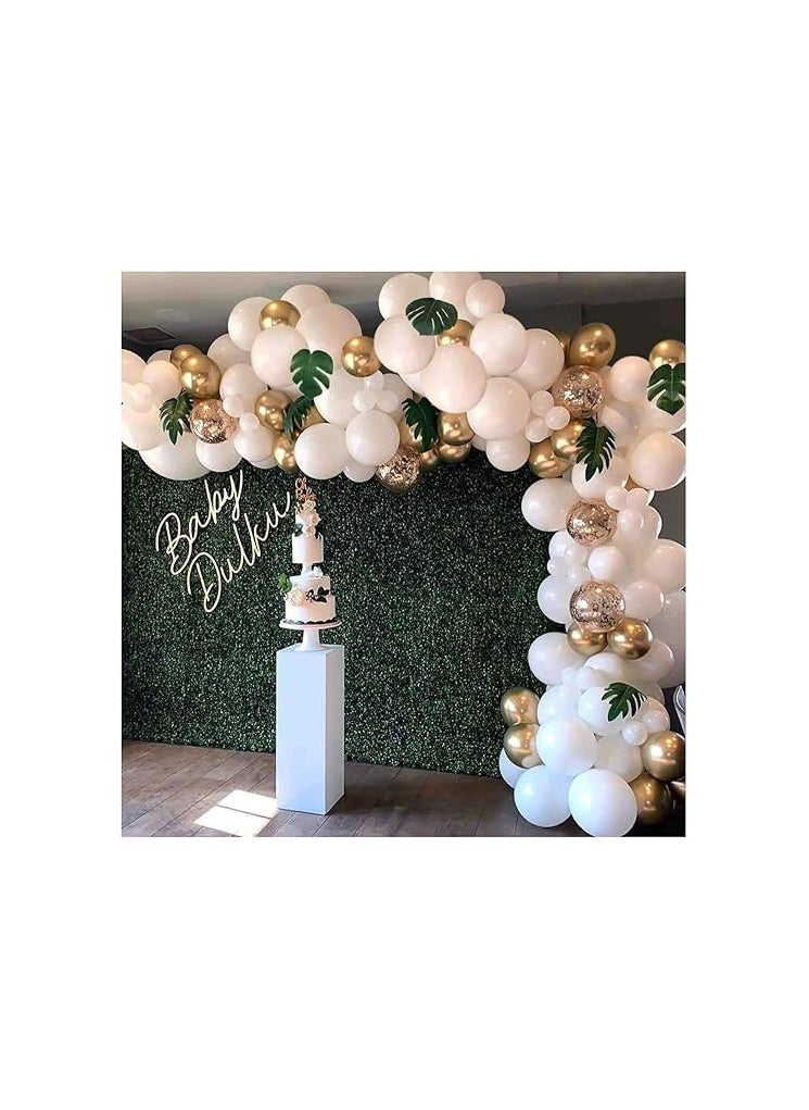 Party Propz Rubber White Balloon For Decoration- Pack Of 100 White And Gold Balloons For Decoration Birthday Decoration Kit White Balloons For Decoration Birthday Decoration Items Set