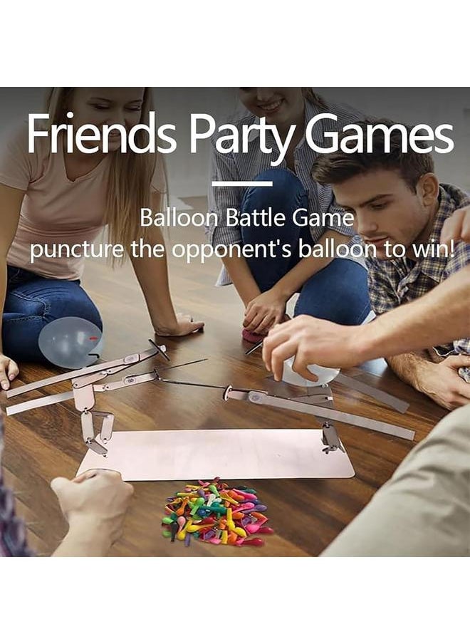 Handmade Wooden Fencing Puppets, 2024 New Balloon Bamboo Man Battle, Wooden Bots Battle Game for 2 Players, Suitable for Family Party, Friends Gathering Game (with 200 Balloons)