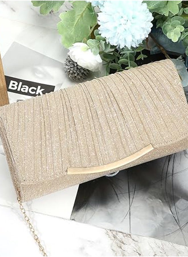 Womens Evening Bags Clutch Bags Women Girls Handbags Crossbody Bags Wedding Bags Suitable Shiny Sequin Envelope Clutch Bags Evening Bags With Chain SuitableFor Wedding Formal