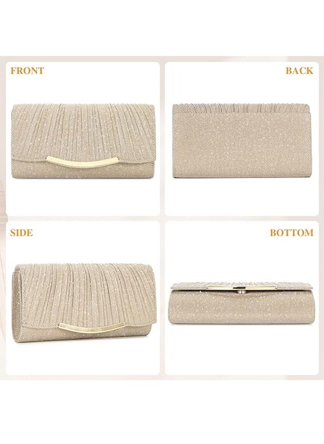 Womens Evening Bags Clutch Bags Women Girls Handbags Crossbody Bags Wedding Bags Suitable Shiny Sequin Envelope Clutch Bags Evening Bags With Chain SuitableFor Wedding Formal