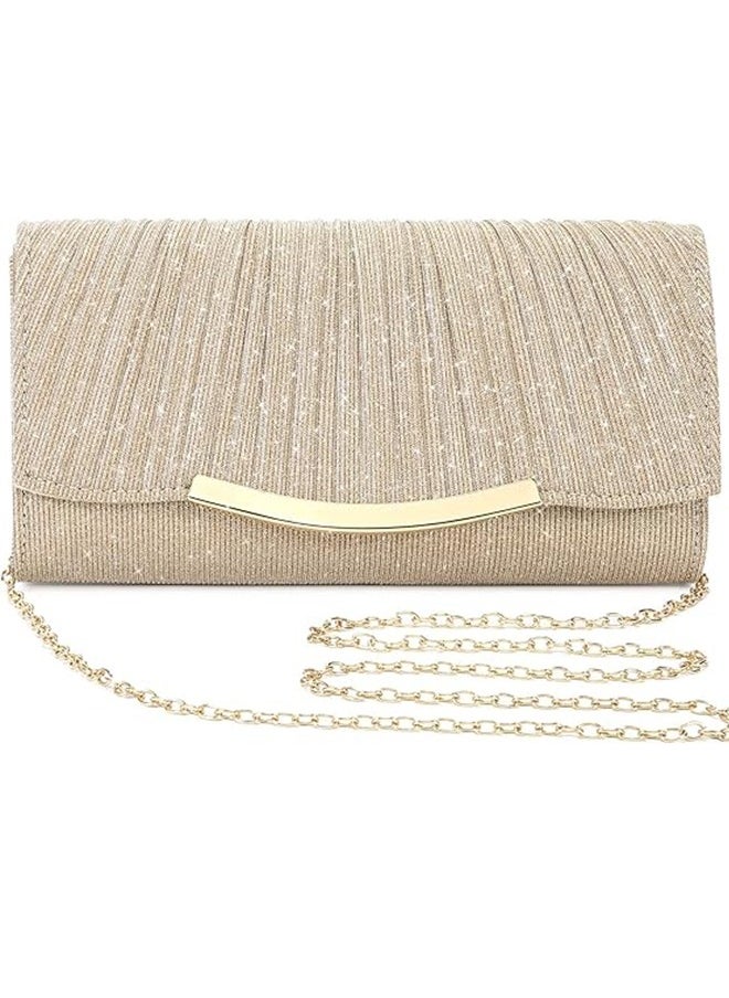 Womens Evening Bags Clutch Bags Women Girls Handbags Crossbody Bags Wedding Bags Suitable Shiny Sequin Envelope Clutch Bags Evening Bags With Chain SuitableFor Wedding Formal