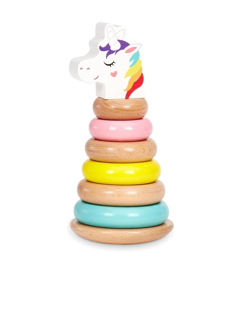 Wooden Critters Shape Stacker Unicorn