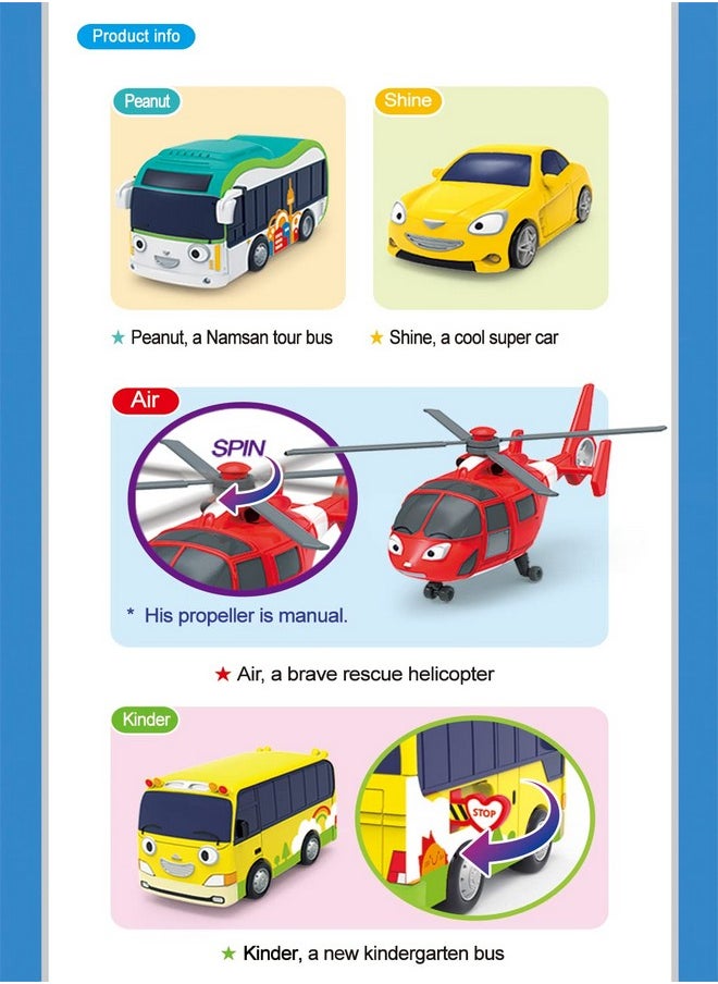 The Little Bus Tayo Special Friends Set 4 - Car Toys For Kids Children Baby Gift Air Peanut Shine Kinder