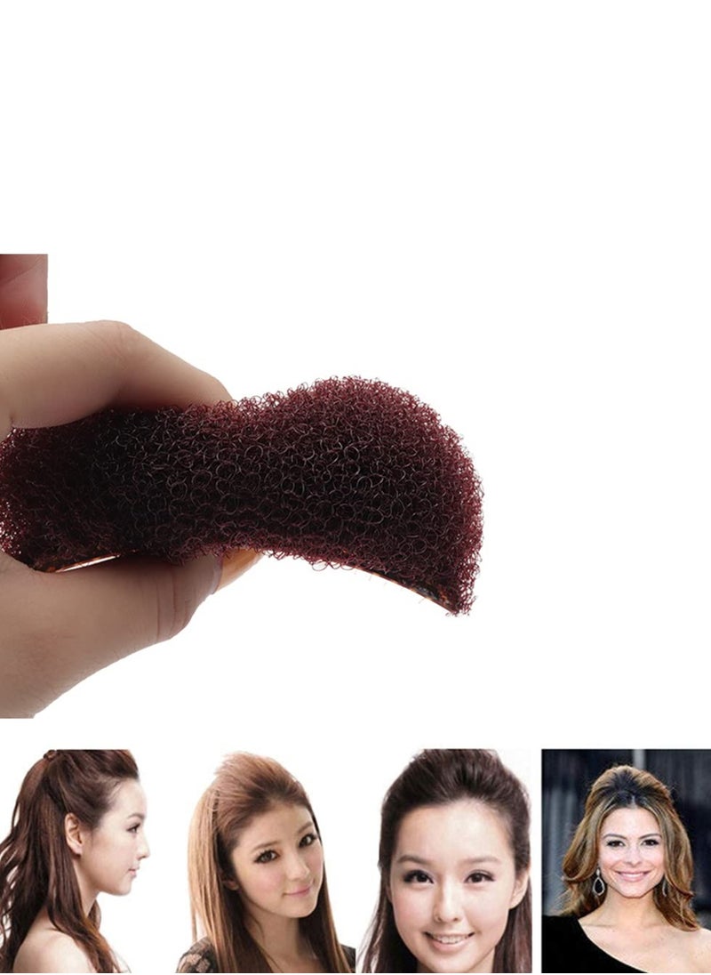 2PCS Women Lady Girls Soft Sponge Foam Hair Base Inserts Bump Up Hair Pads Stick Bun Maker Hair Styling Clip Hair Comb Braid Tool Hair Styling Accessories Brown