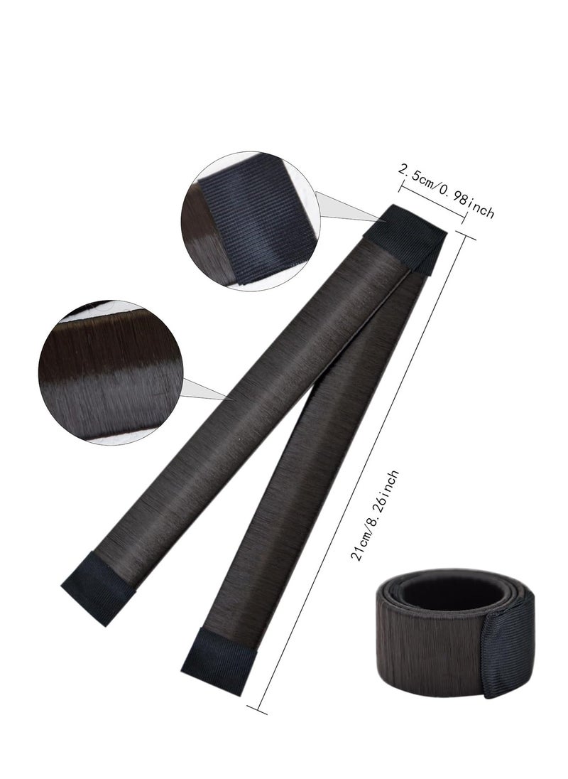 Magic Bun Makers 4 Pcs - Professional Hair Donut Shapers for Perfect Ballet Buns, Easy Ballerina Hairstyles and Kids (Dark Brown)