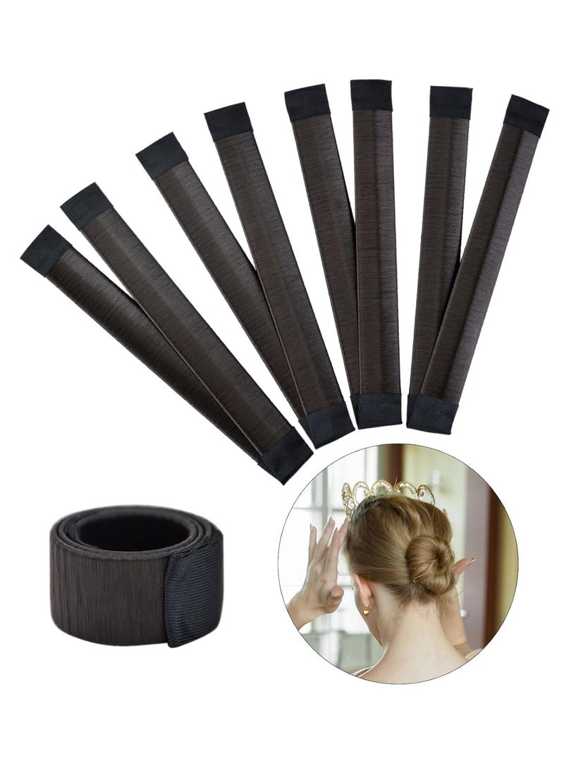 Magic Bun Makers 4 Pcs - Professional Hair Donut Shapers for Perfect Ballet Buns, Easy Ballerina Hairstyles and Kids (Dark Brown)