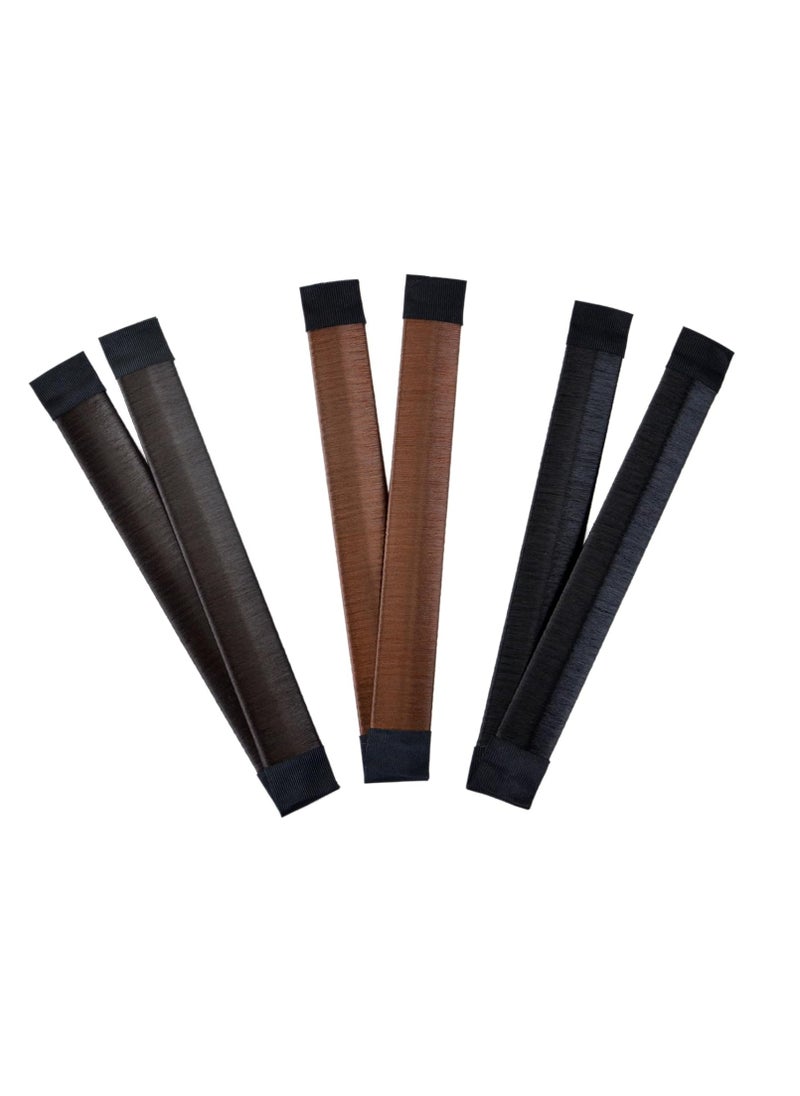 Magic Bun Makers 4 Pcs - Professional Hair Donut Shapers for Perfect Ballet Buns, Easy Ballerina Hairstyles and Kids (Dark Brown)