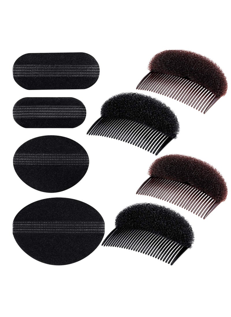 WILLBOND Hair Styling Accessories Bump It Up Volume Hair Base Set of 8 Sponge Inserts - Includes Bun Makers and Styling Braid Tools for Women and Girls DIY Hairstyles