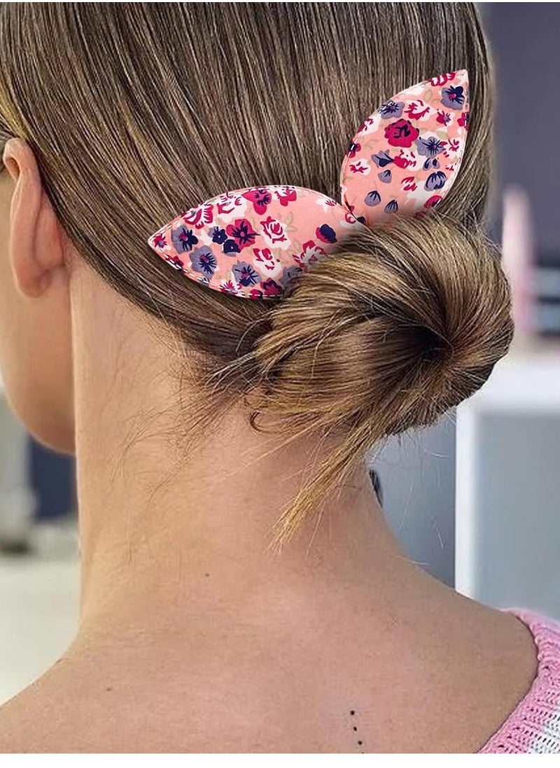 4 Pcs Deft Bun Maker French Twist Rabbit Ear Bun Twister Flower Flexible Quick Hair Styling Accessories for Women Girls