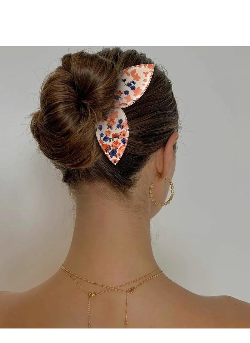 4 Pcs Deft Bun Maker French Twist Rabbit Ear Bun Twister Flower Flexible Quick Hair Styling Accessories for Women Girls