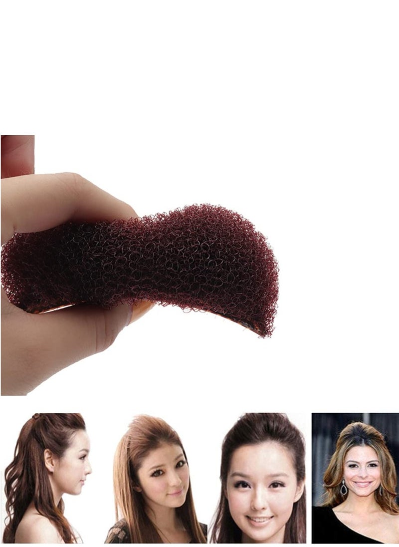 Hair Comb, 2Pcs 3.3inch Charming Bump It Up Volume Inserts Sponge Foam Hair Stick Bun Maker Tool, Hair Base Styling Accessories, Hair Increasing Tool (Brown, Nylon, Black, Beige)