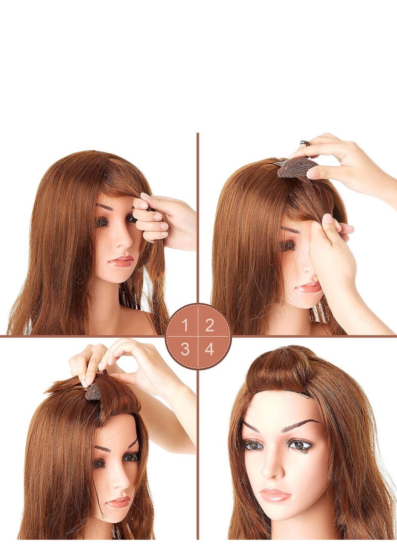 Waydress 4 Pcs Puff Hair Head Cushion Invisible Fluffy Hair Pad Sponge Clip Front Hair Base Comb Bun Bump Up Volume Hair Base Invisible Fluffy Styling Insert Increase Hair Pad for Women(Brown, Black)