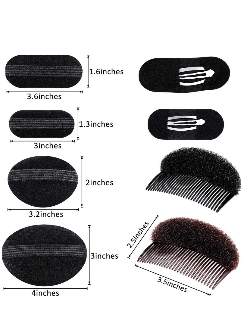 Bump It Up Volume Hair Base Set - Sponge Styling Insert, Braid Tool, Comb Clip, Bun Pad Accessories for Women Girls DIY Hairstyles (14)