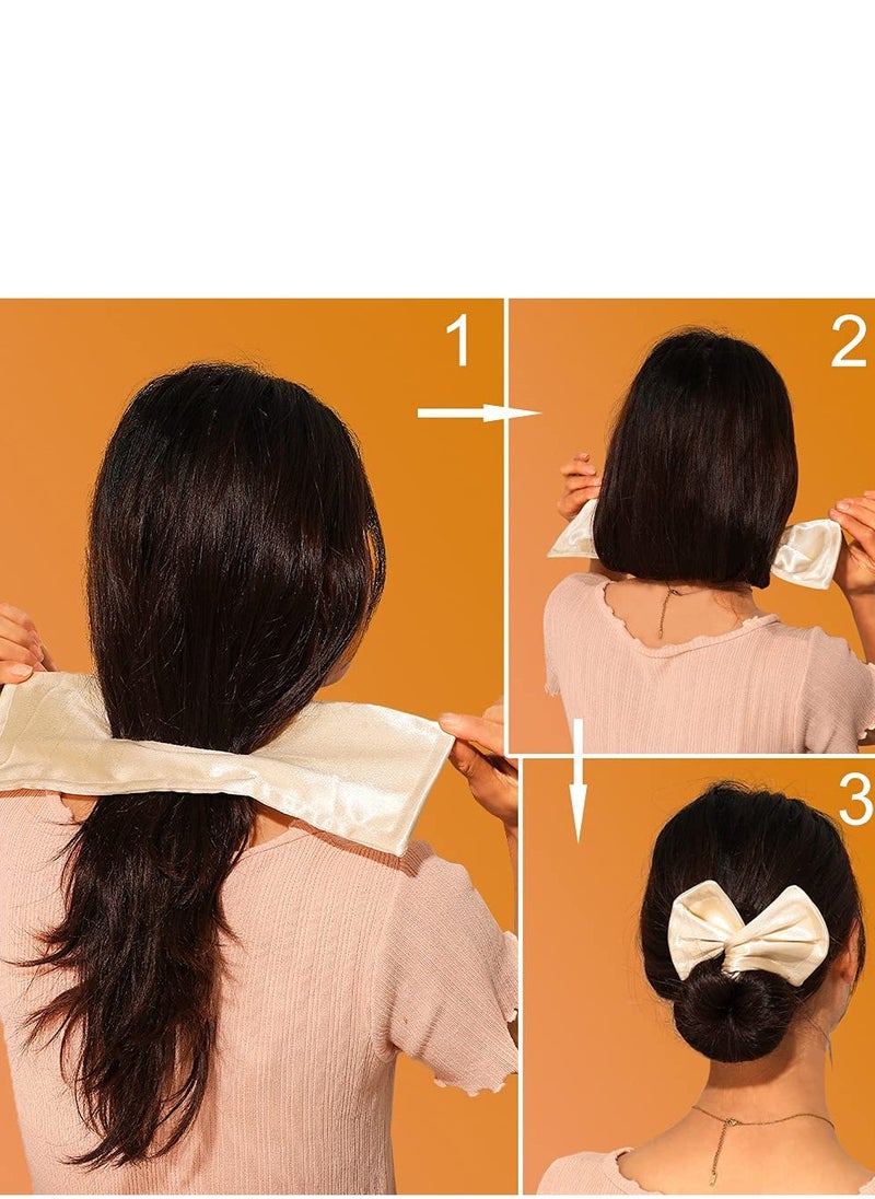 6Pcs Oversized French Twist Hair Bun Maker, Reusable Donut Shaper Cloth Clip for Women's Hairstyles (Solid A)