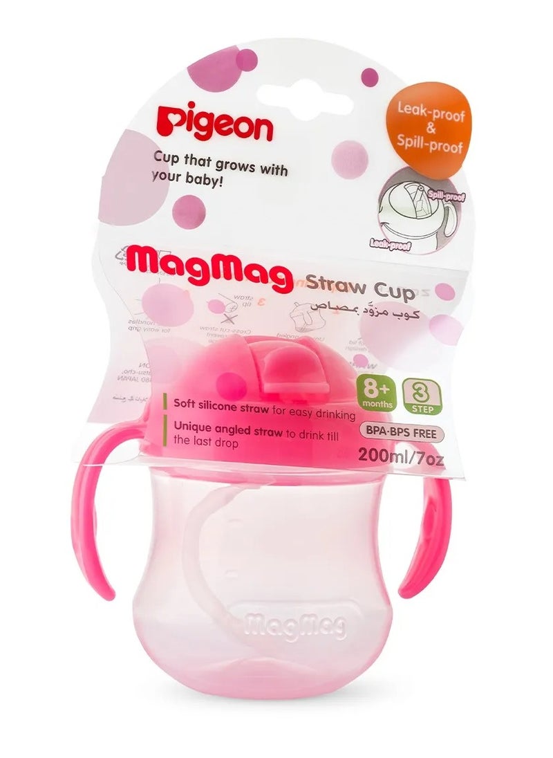 Pigeon Mag Mag Straw Cup Pink 200Ml