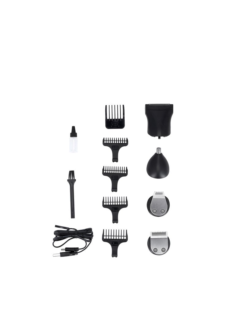 10-IN-1 Grooming Set- KNTR5292 With 5 Interchangeable Heads and Comb Attachments, Quick Charge Function Works for 3-15 Minutes, Works 160-180 Minutes Continuously on Full Charge - Metallic Gold Metallic gold