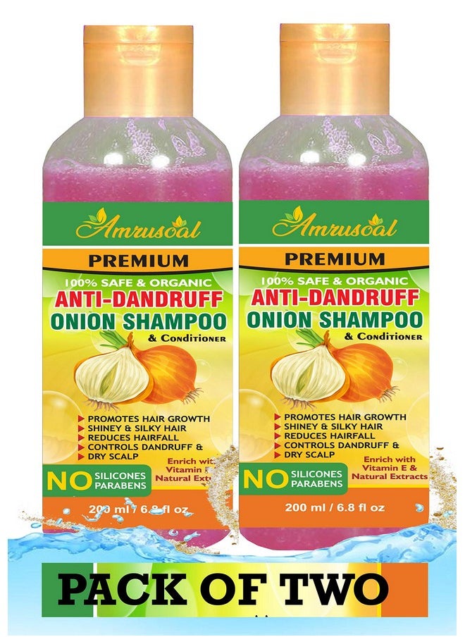 Onion Shampoo For Hair Growth Pack Of Two | Hair Fall Control | Anti Dandruff - For Women & Men - 200 Ml