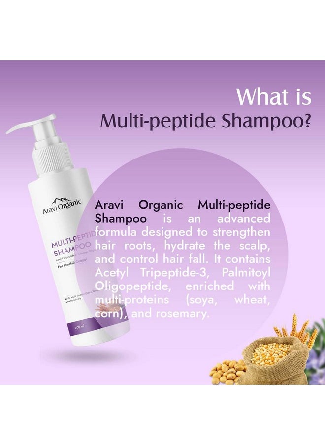 Multi Peptide Hairfall Shampoo - Acetyl Tripeptide 3, Palmitoyl, Oligopeptide & Rosemary - 6.7 Fl Oz / 200 Ml